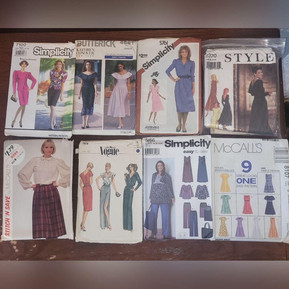 Vintage Sewing Patterns - Simplicity, Vogue, McCall's, Butterick - 80s & 90s